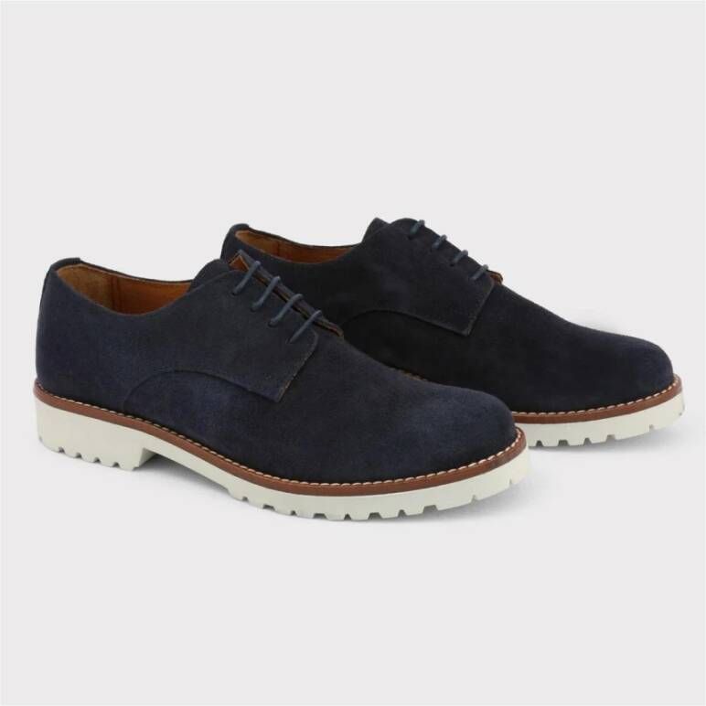 Made in Italia Suede Derby Casual Style Schoenen Blue Dames