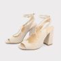 Made in Italia Verstelbare enkelband hak sandalen Beige Dames - Thumbnail 17