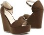 Made in Italia Verstelbare Enkelband Sleehak Sandalen Brown Dames - Thumbnail 2
