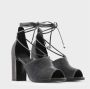 Made in Italia Leren en textiele sandalen met kalfsveters Black Dames - Thumbnail 5