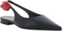 Magda Butrym 3D Bloemenapplicatie Leren Ballerina Slingback Black Dames - Thumbnail 6