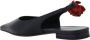Magda Butrym 3D Bloemenapplicatie Leren Ballerina Slingback Black Dames - Thumbnail 7