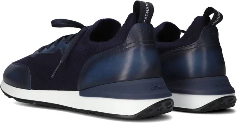 Magnanni Blauwe Lage Top Stijlvolle Sneakers