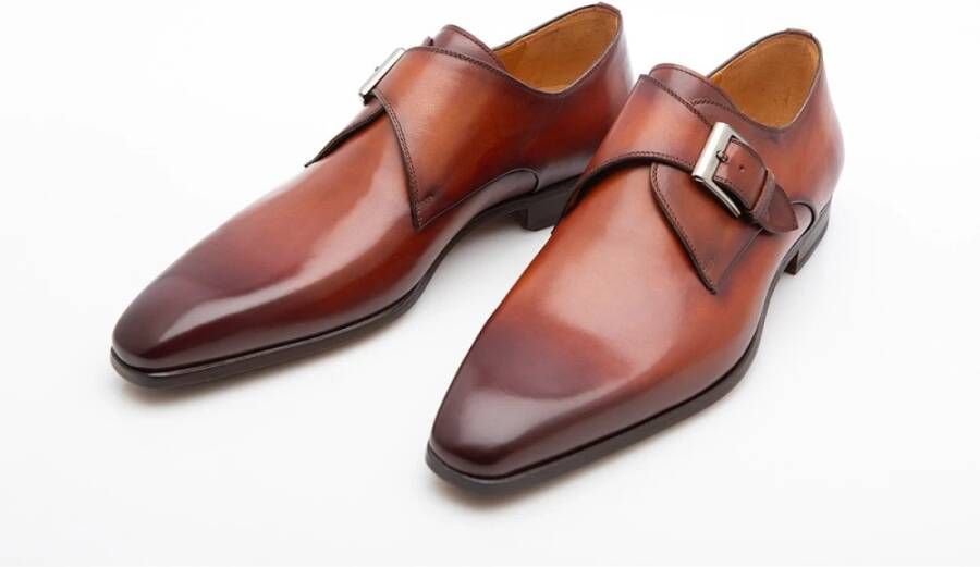 Magnanni Cangas Leren Monk Strap Schoen Brown Heren