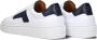 Magnanni Sneakers Heren Lage sneakers Herenschoenen Leer 25349 Wit blauw - Thumbnail 3