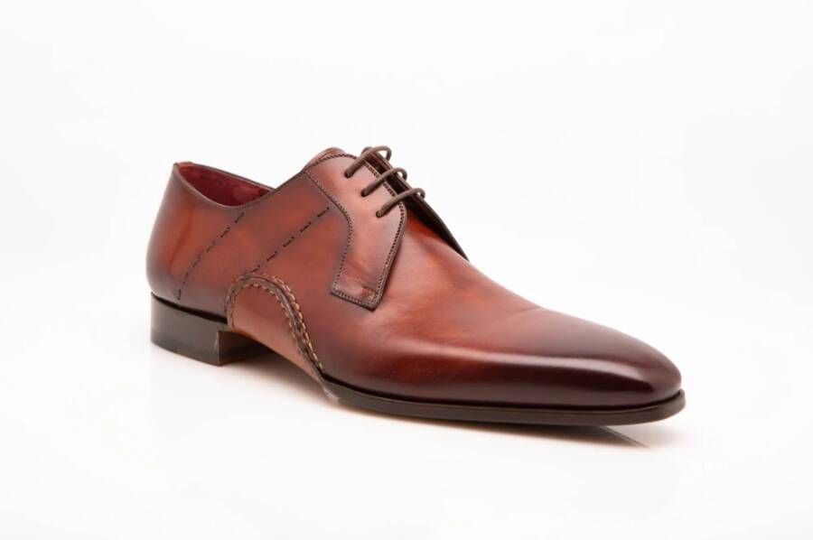 Magnanni Klassieke Cognac Leren Derby Schoenen Brown Heren