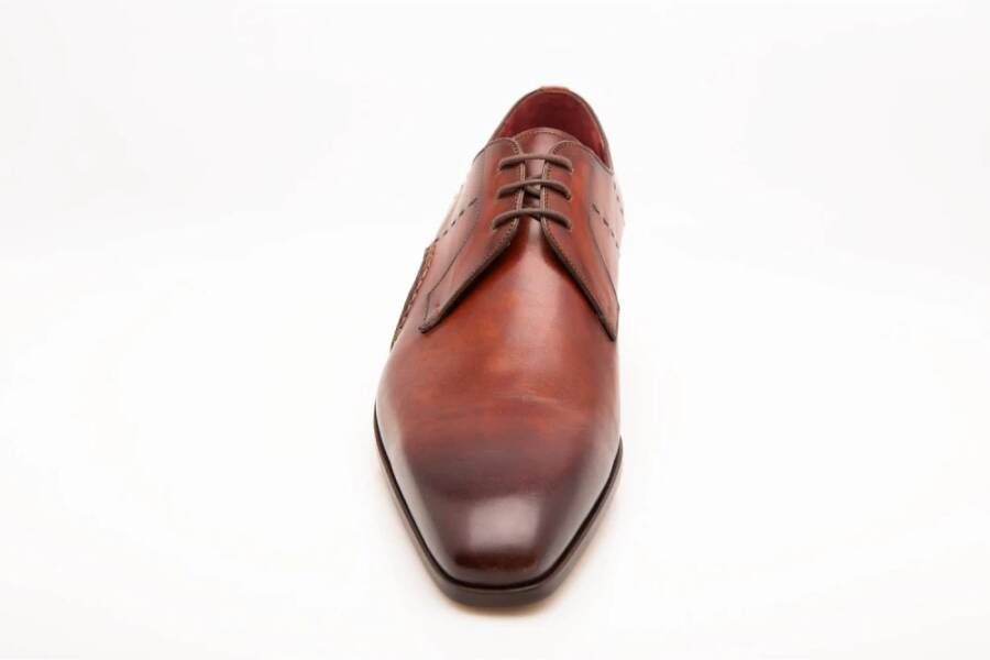 Magnanni Klassieke Cognac Leren Derby Schoenen Brown Heren