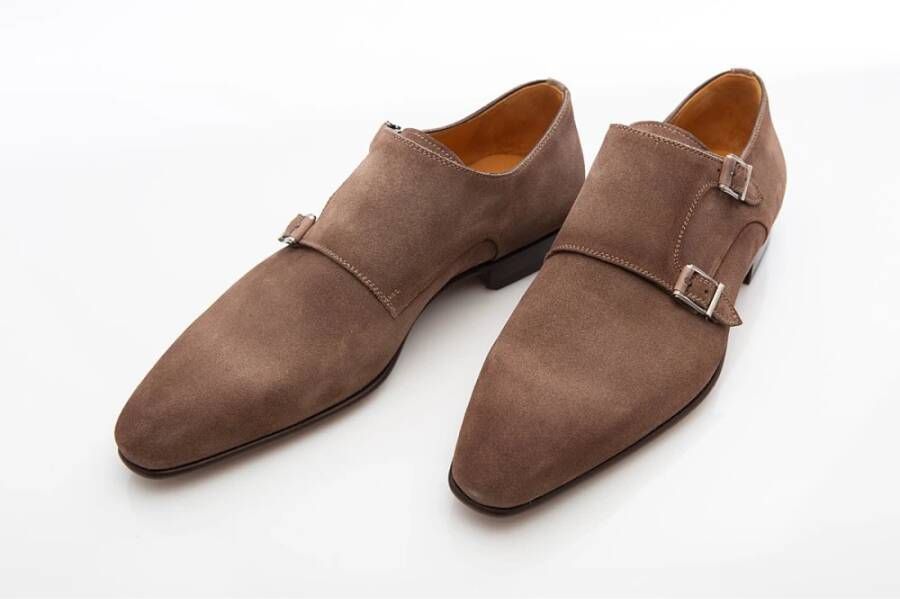 Magnanni Taupe Suède Dubbele Gesp Schoen Brown Heren