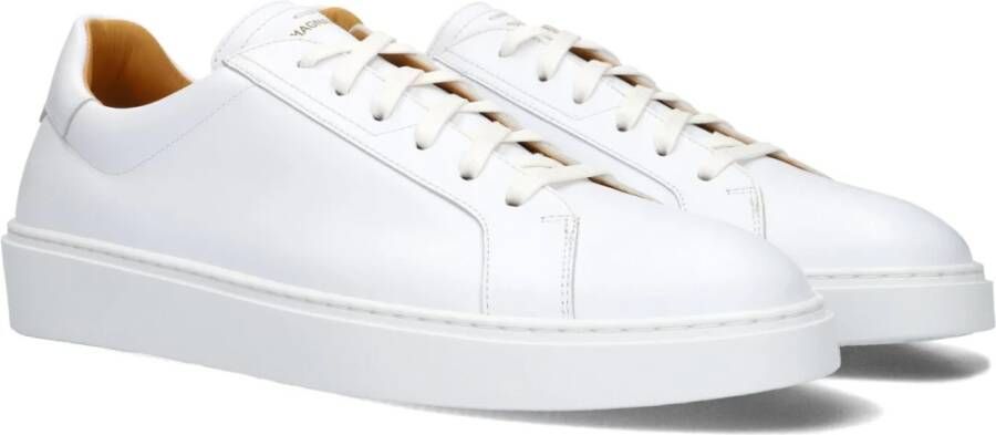 Magnanni Witte Leren Lage Sneakers White Heren