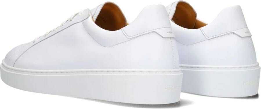 Magnanni Witte Leren Lage Sneakers White Heren