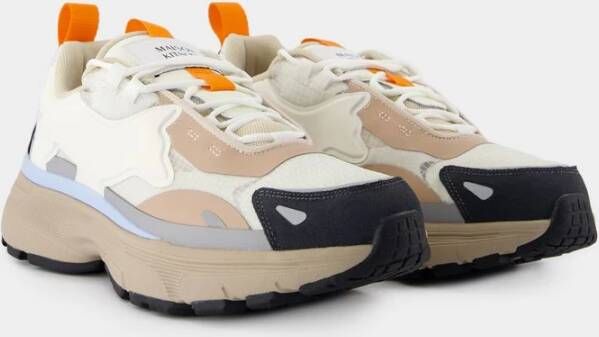 Maison Kitsuné Witte Leren Sneakers Acer Leaf Multicolor Heren