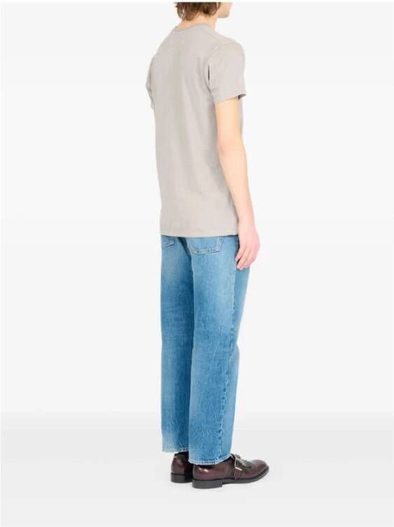 Maison Margiela Beige Slogan Print Crew Neck T-shirt