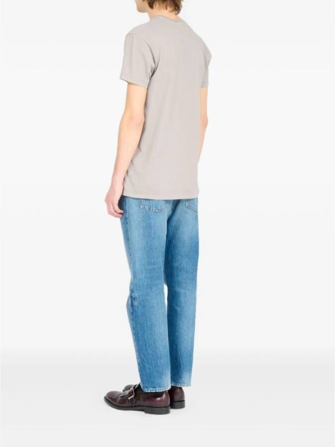 Maison Margiela Beige Slogan Print Crew Neck T-shirt