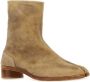 Maison Margiela Beige Suede Enkellaarzen met Split Teen Brown Heren - Thumbnail 4