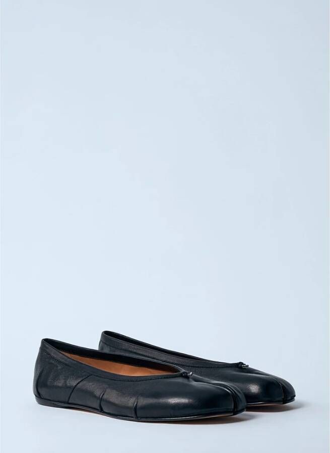 Maison Margiela Boogdetail Leren Ballerina Pumps Black Dames