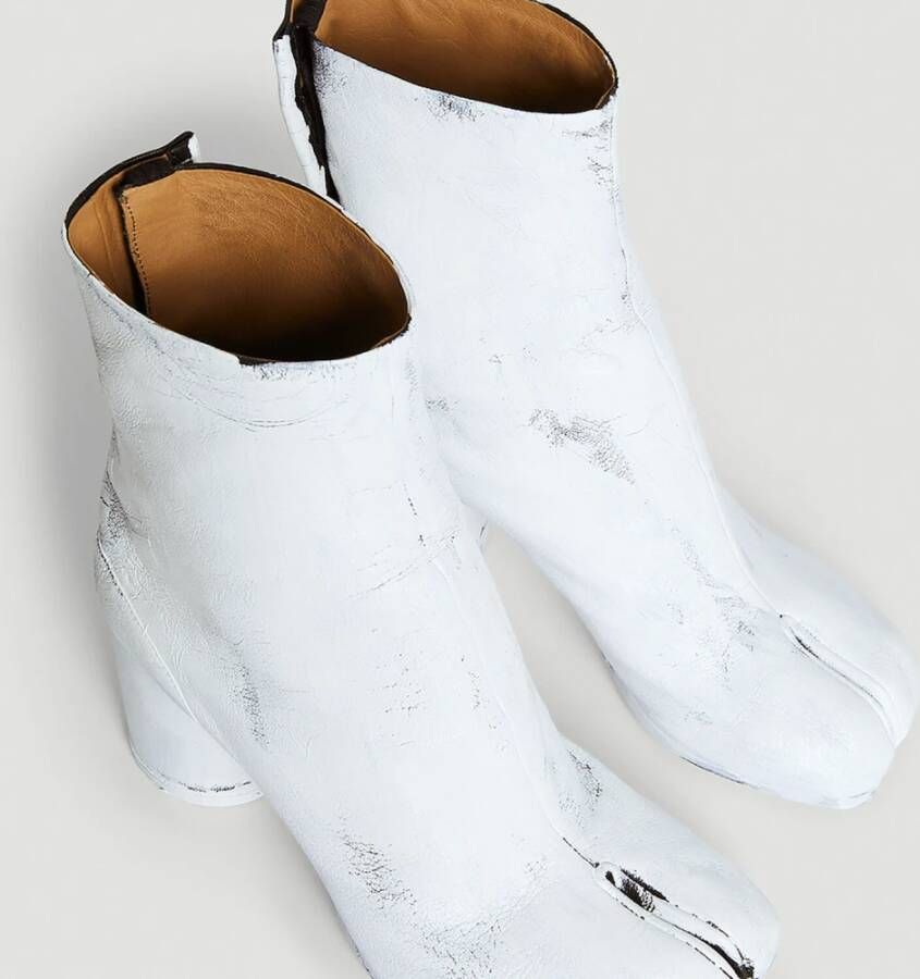 Maison Margiela Conceptuele Leren Laarzen Wit Dames