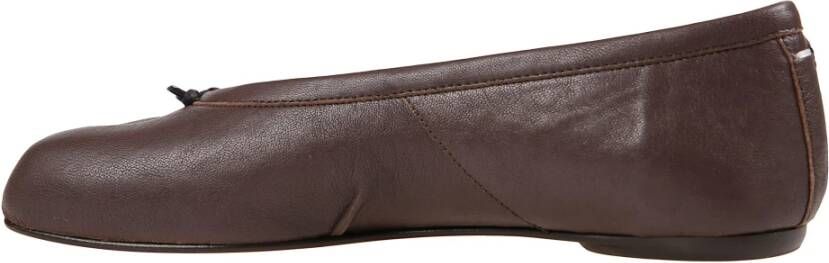 Maison Margiela Bruine leren Tabi ballerina flats