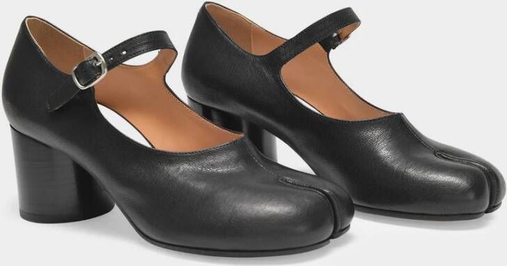 Maison Margiela Court Shoe Pumps in Black Leather Zwart Dames