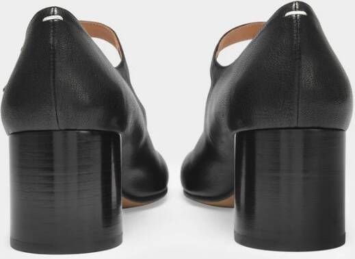 Maison Margiela Court Shoe Pumps in Black Leather Zwart Dames