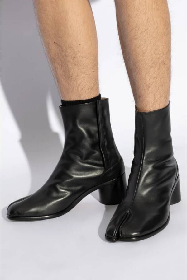 Maison Margiela Enkellaarsjes met hak en tabi-uitsnijding Black Heren