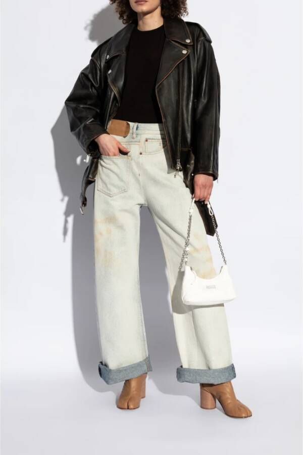 Maison Margiela Enkellaarzen met hak en tabi-uitsnijding Beige Dames