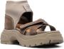 Maison Margiela Groene Elegante Deels Open Platte Sandalen Green Dames - Thumbnail 2