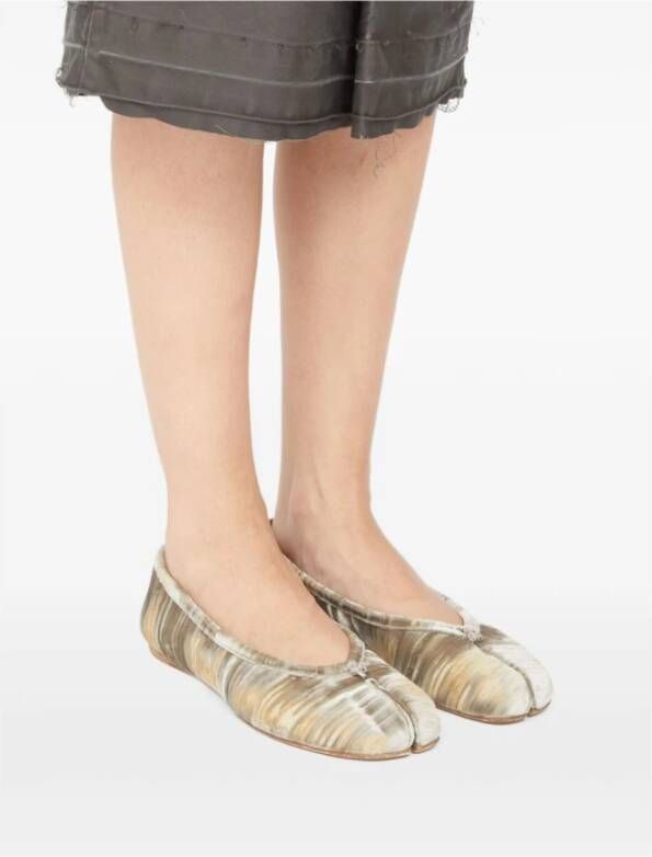 Maison Margiela Platte Schoenen Bruin Abstract Patroon Print
