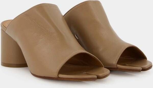 Maison Margiela Bruin Leren Hannah Mules Bruin Dames