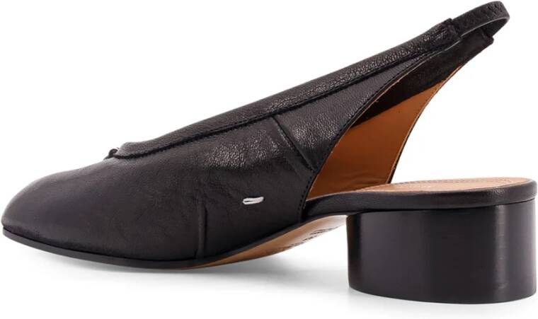 Maison Margiela Iconische Tabi Leren Slingback Hakken Black Dames