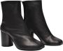 Maison Margiela Tabi Teen Kalfsleren Enkellaarzen met Cilindrische Hak Black Dames - Thumbnail 6