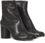Maison Margiela Tabi Teen Kalfsleren Enkellaarzen met Cilindrische Hak Black Dames - Thumbnail 8