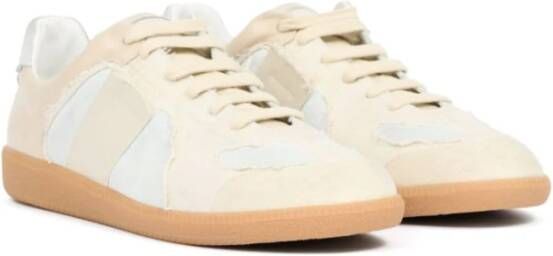 Maison Margiela Low-Top Leather Sneakers Beige Heren