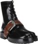 Maison Margiela Leren Gespband Veterschoen Enkellaars Black Dames - Thumbnail 5