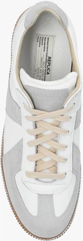 Maison Margiela Witte leren damessneakers met logo patch en stiksels White Dames - Foto 12