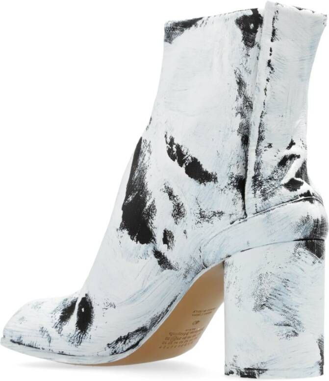 Maison Margiela Leren 'Tabi' Enkellaarzen White Dames