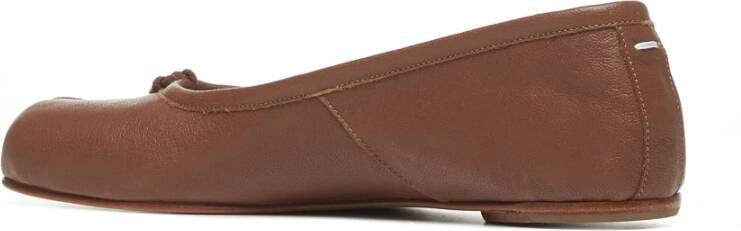 Maison Margiela Bruine Tabi Ballet Flats Glad Leer Brown Dames