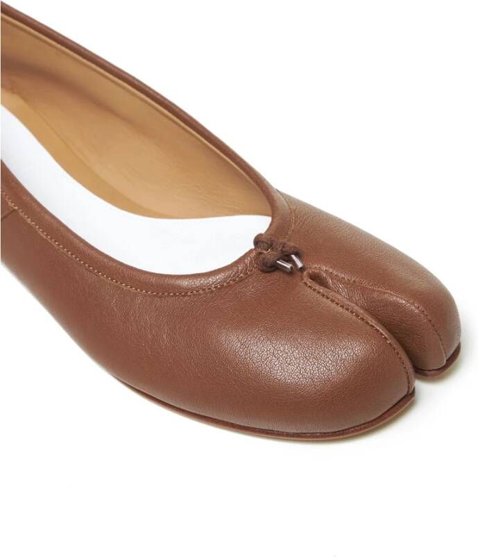 Maison Margiela Bruine Tabi Ballet Flats Glad Leer Brown Dames