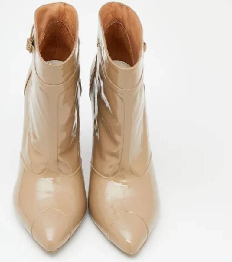 Maison Margiela Pre-owned Leather boots Beige Dames