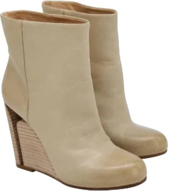 Maison Margiela Pre-owned Leather boots Beige Dames
