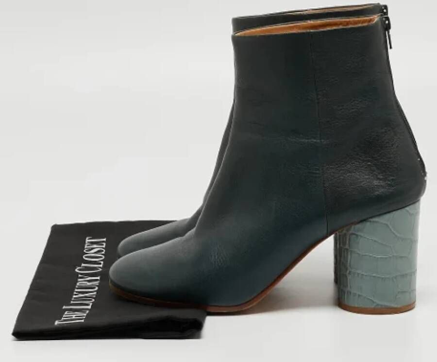 Maison Margiela Pre-owned Leather boots Green Dames