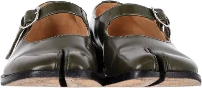 Maison Margiela Pre-owned Leather flats Green Dames