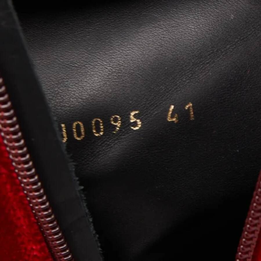 Maison Margiela Pre-owned Velvet boots Red Dames