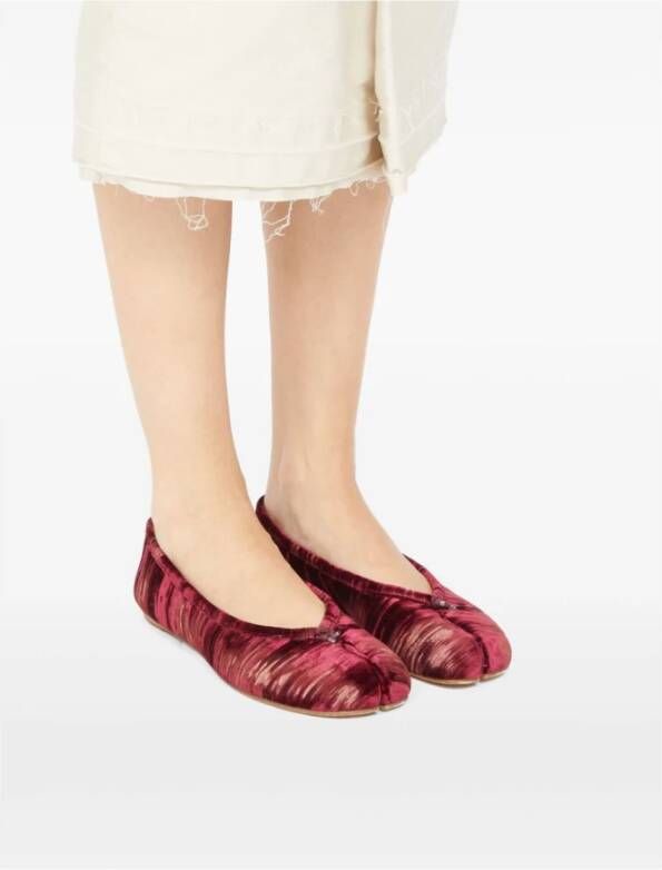Maison Margiela Rode Abstract Patroon Tabi Platte Schoenen