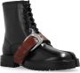 Maison Margiela Leren Gespband Veterschoen Enkellaars Black Dames - Thumbnail 10