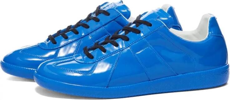 Maison Margiela Stijlvolle Leren Sneakers voor Heren Blauw Heren