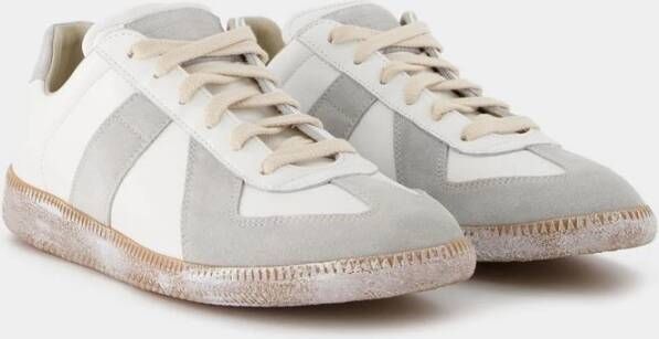 Maison Margiela Witte Leren Lage Sneakers Wit Heren