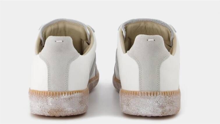 Maison Margiela Witte Leren Lage Sneakers Wit Heren