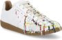 Maison Margiela Witte Leren Sneakers met Paint Drop Effect White Heren - Thumbnail 2