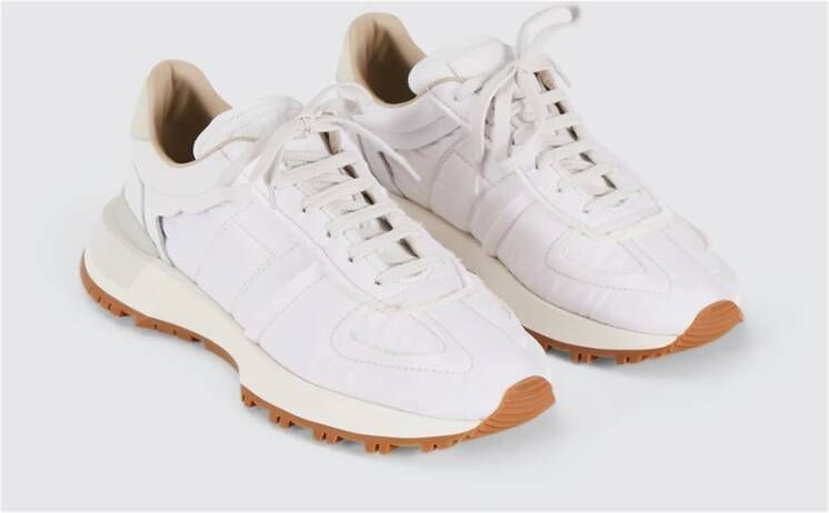 Maison Margiela Suede Hiel Stoffen Sneakers met Contrasterende Zool White Heren - Foto 12