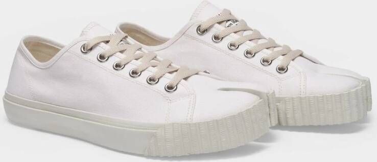 Maison Margiela Witte Katoenen Tabi Lage Sneakers Wit Heren